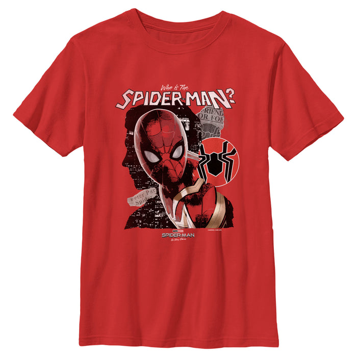 fifth sun Boy's Marvel Spider-Man: No Way Home Who is the Spider-Man T-Shirt