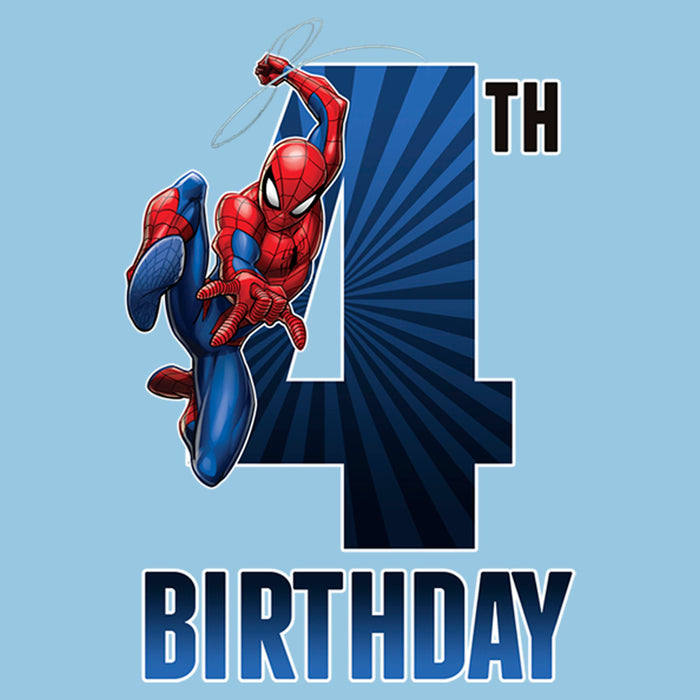 Fifth Sun Boy's Marvel Spider-Man Swinging 4th Birthday T-Shirt