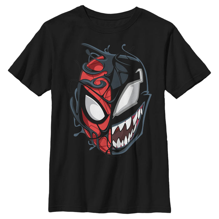 fifth sun Boy's Marvel Spider-Man Venom Mask Split T-Shirt