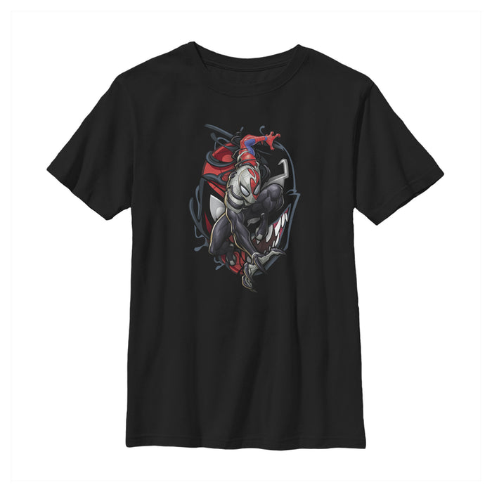 fifth sun Boy's Marvel Spider-Man Venom Mask Symbol T-Shirt