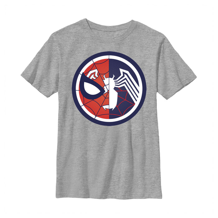 fifth sun Boy's Marvel Spider-Man Venom Split Circle T-Shirt