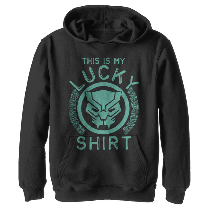 fifth sun Boy's Marvel St. Patrick's Day Black Panther Lucky Shirt Pull Over Hoodie
