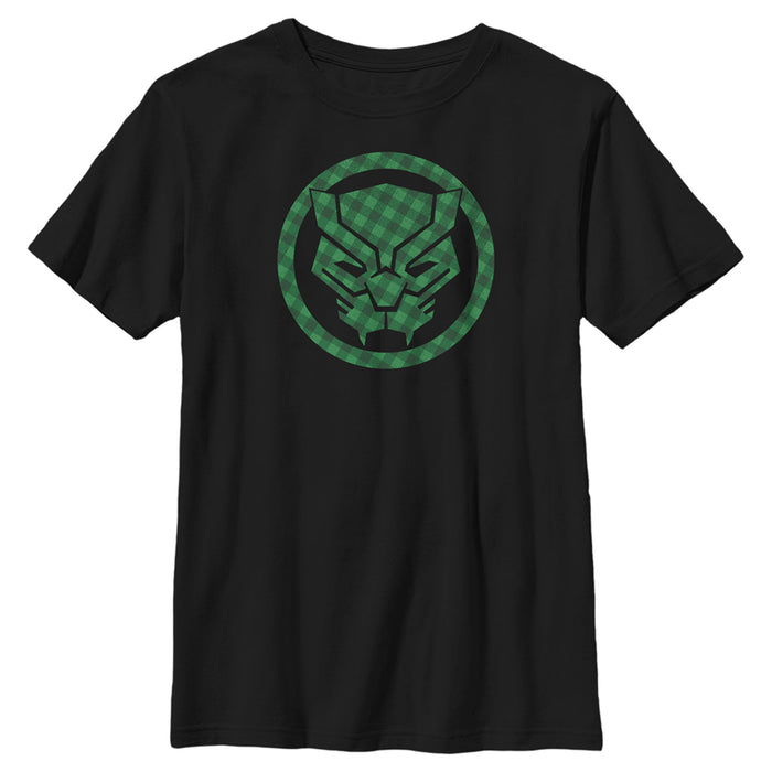 fifth sun Boy's Marvel St. Patrick's Day Lucky Black Panther Mask T-Shirt