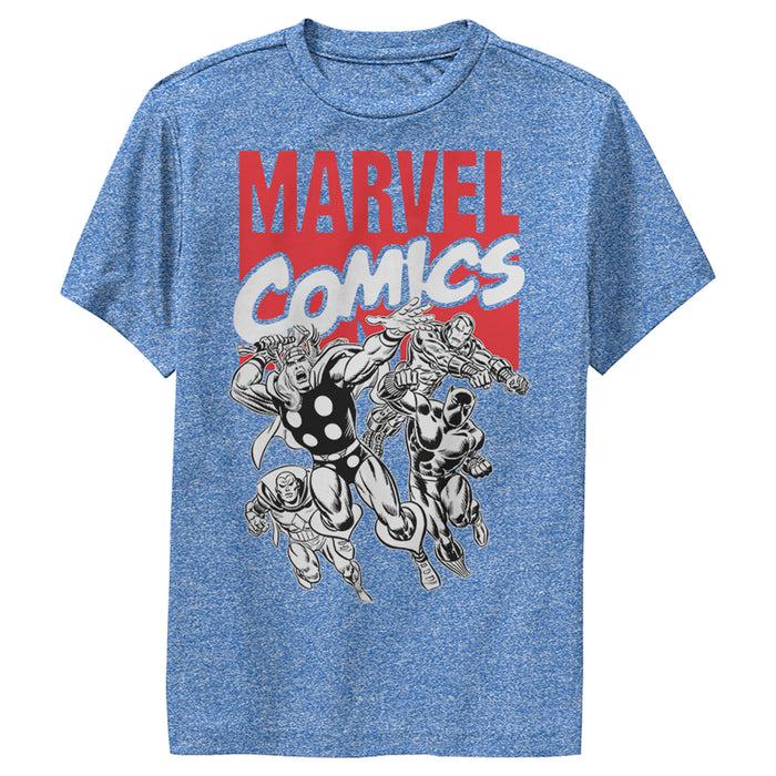 fifth sun Boy's Marvel Super Avengers Comic Performance Tee