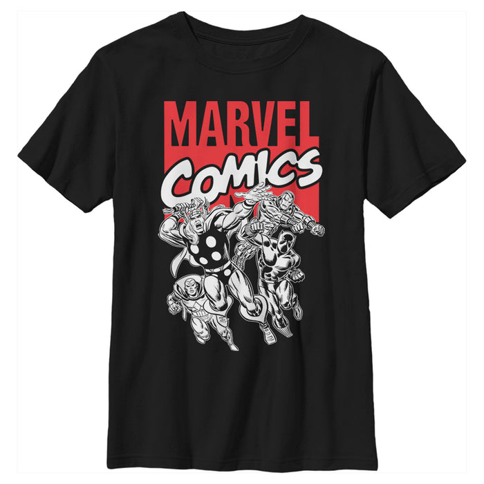 fifth sun Boy's Marvel Super Avengers Comic T-Shirt