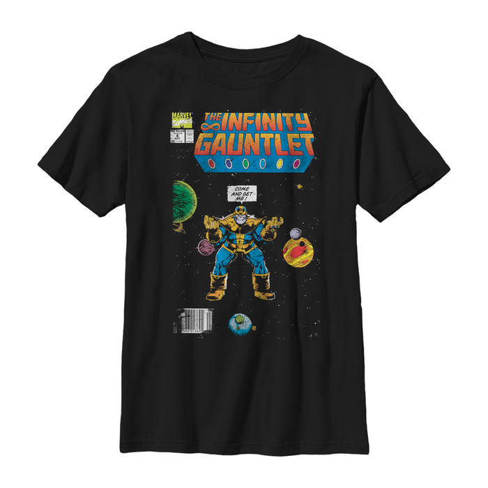 fifth sun Boy's Marvel Thanos Infinity Gauntlet Comic Book T-Shirt