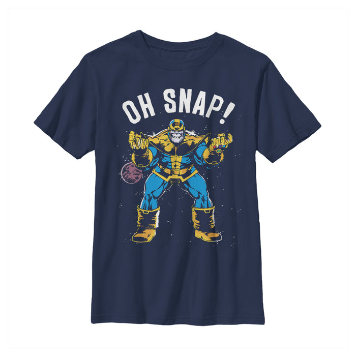 fifth sun Boy's Marvel Thanos Retro Oh Snap T-Shirt