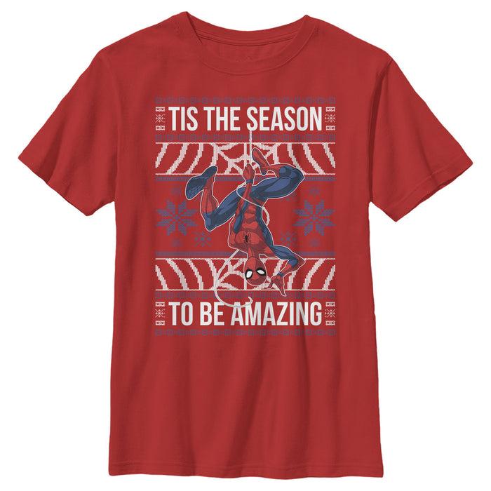 fifth sun Boy's Marvel Ugly Christmas Spider-Man Season T-Shirt