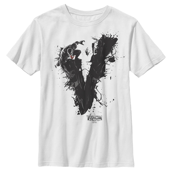 fifth sun Boy's Marvel Venom: Let There be Carnage Black V Splatter T-Shirt
