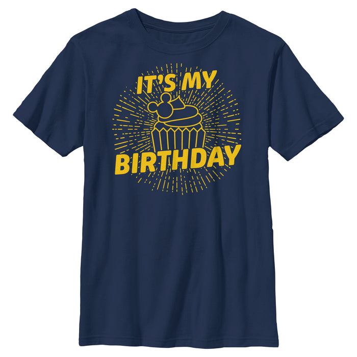 fifth sun Boy's Mickey & Friends Birthday Cupcake T-Shirt