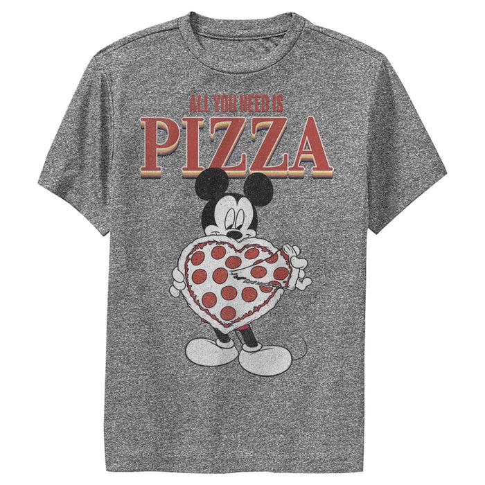 fifth sun Boy's Mickey & Friends Mickey Mouse All You Need is Pizza Performance Tee