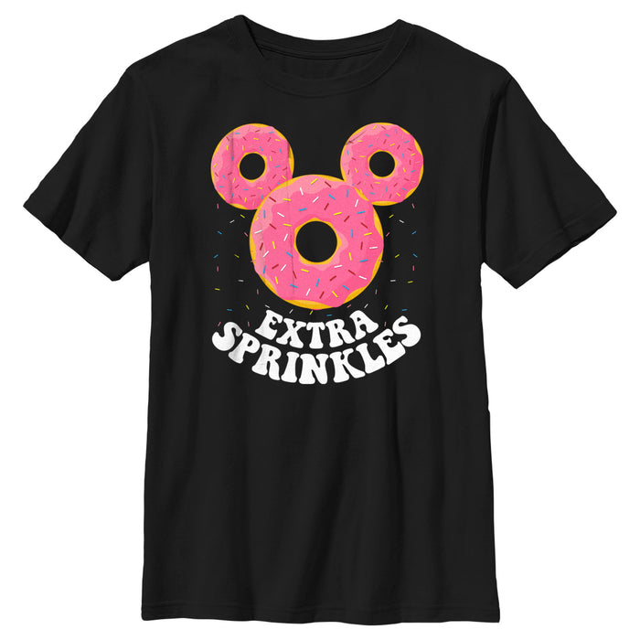 fifth sun Boy's Mickey & Friends Mickey Mouse Extra Sprinkles Donut Silhouette T-Shirt