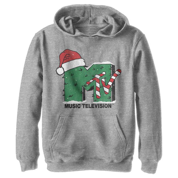 fifth sun Boy's MTV Christmas Monster Logo Pull Over Hoodie