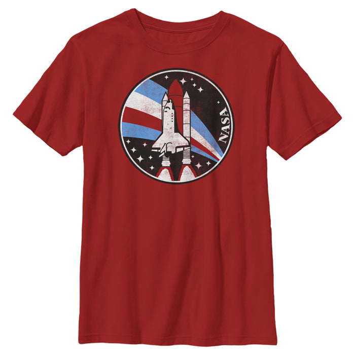 fifth sun Boy's NASA Circle Rainbow Shuttle Logo T-Shirt