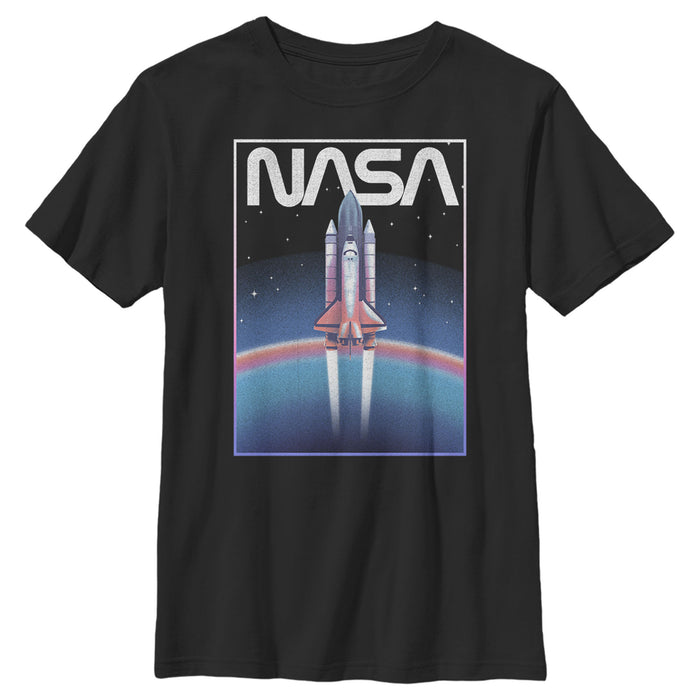 fifth sun Boy's NASA Distressed Retro Rocket Poster Style T-Shirt