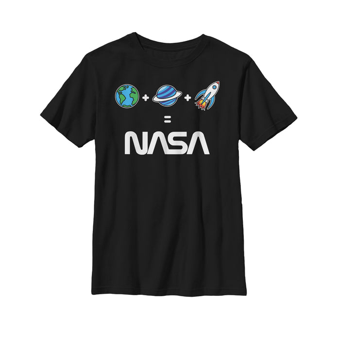 fifth sun Boy's NASA Emoji Space Logo Equation T-Shirt