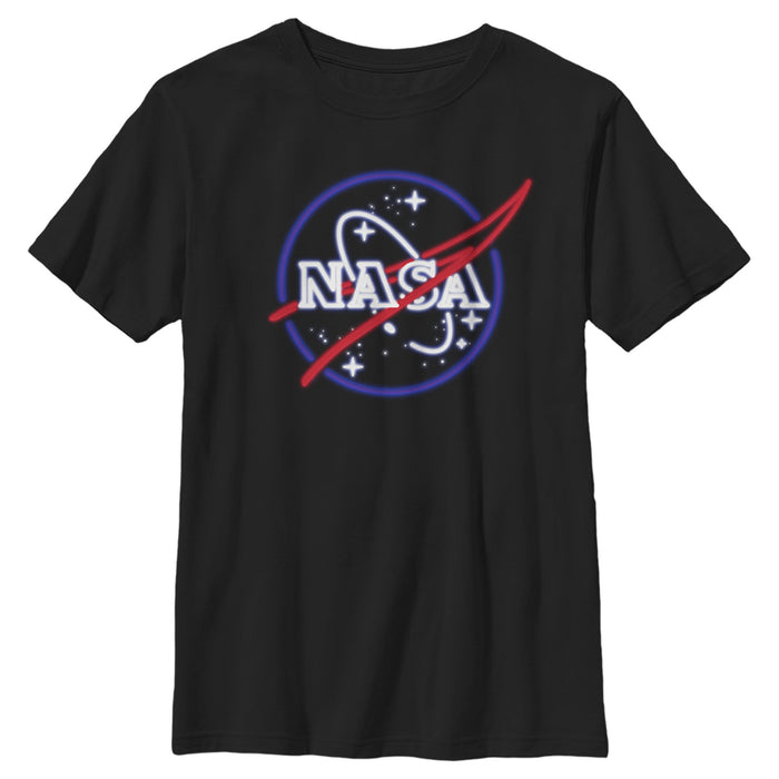 fifth sun Boy's NASA Neon Sign Classic Logo T-Shirt