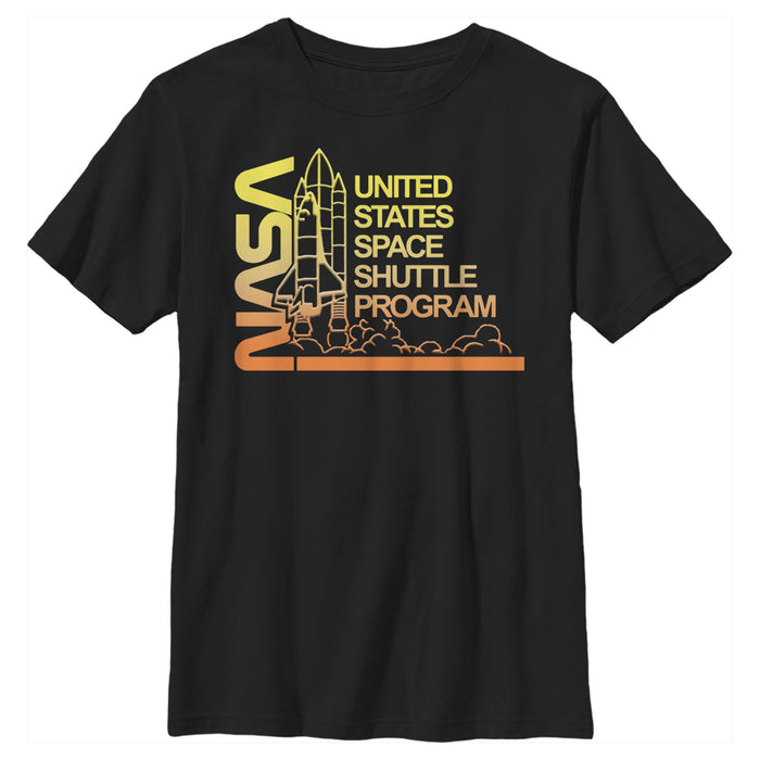fifth sun Boy's NASA Ombre Sunset Shuttle Program T-Shirt