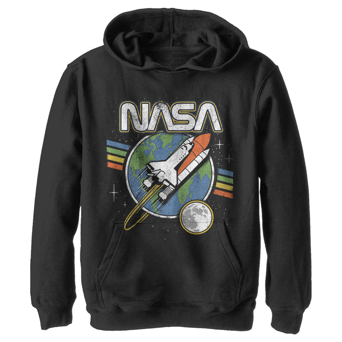 fifth sun Boy's NASA Retro Rocket Launch Pull Over Hoodie
