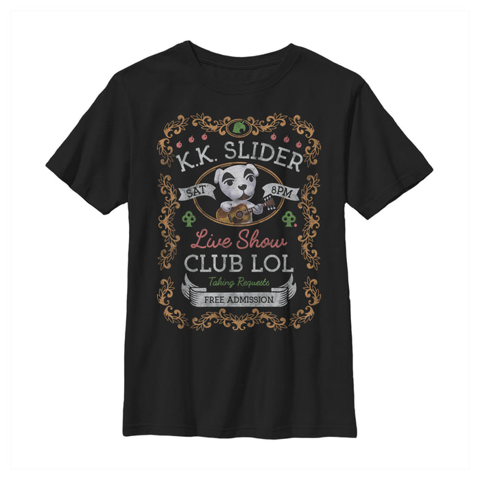 fifth sun Boy's Nintendo Animal Crossing K.K. Slider Live Show T-Shirt