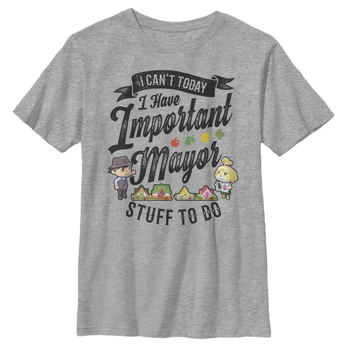 fifth sun Boy's Nintendo Animal Crossing Mayor Stuff T-Shirt