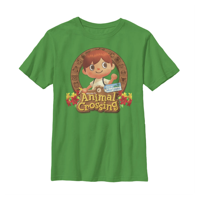 fifth sun Boy's Nintendo Animal Crossing New Horizons Frame T-Shirt