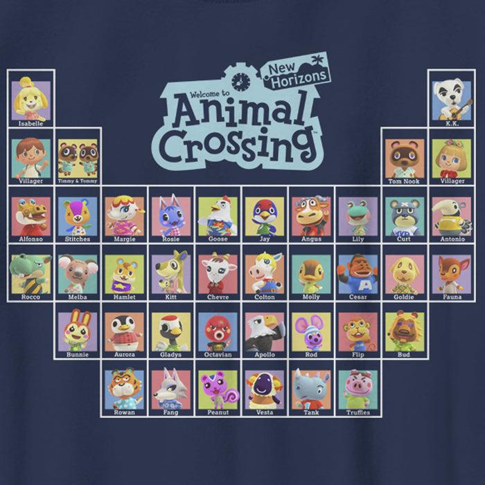 Fifth Sun Boy's Nintendo Animal Crossing New Horizons Periodic Table Of Characters T-Shirt