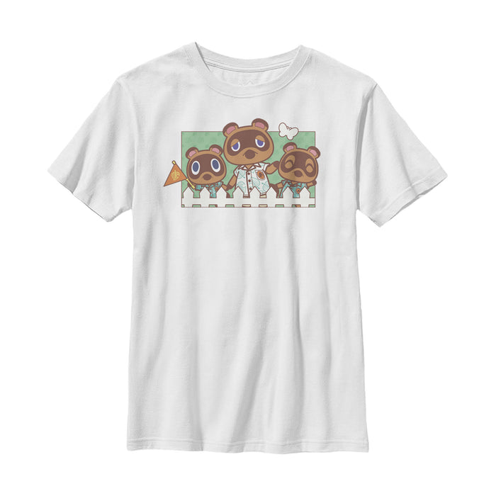 fifth sun Boy's Nintendo Animal Crossing Nook Family Portrait T-Shirt