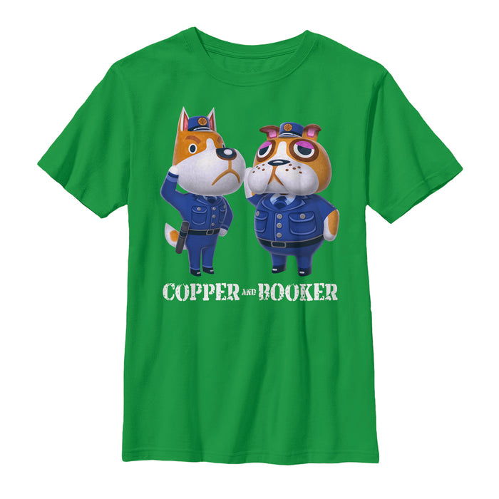 fifth sun Boy's Nintendo Animal Crossing Police Dogs T-Shirt