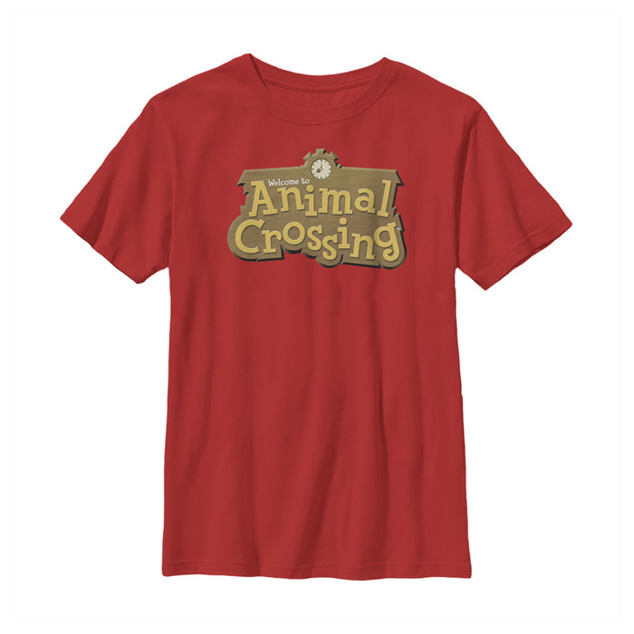 fifth sun Boy's Nintendo Animal Crossing Title Logo T-Shirt