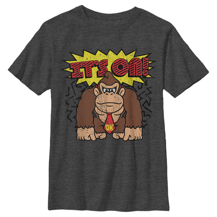 fifth sun Boy's Nintendo Donkey Kong It's On Distressed T-Shirt