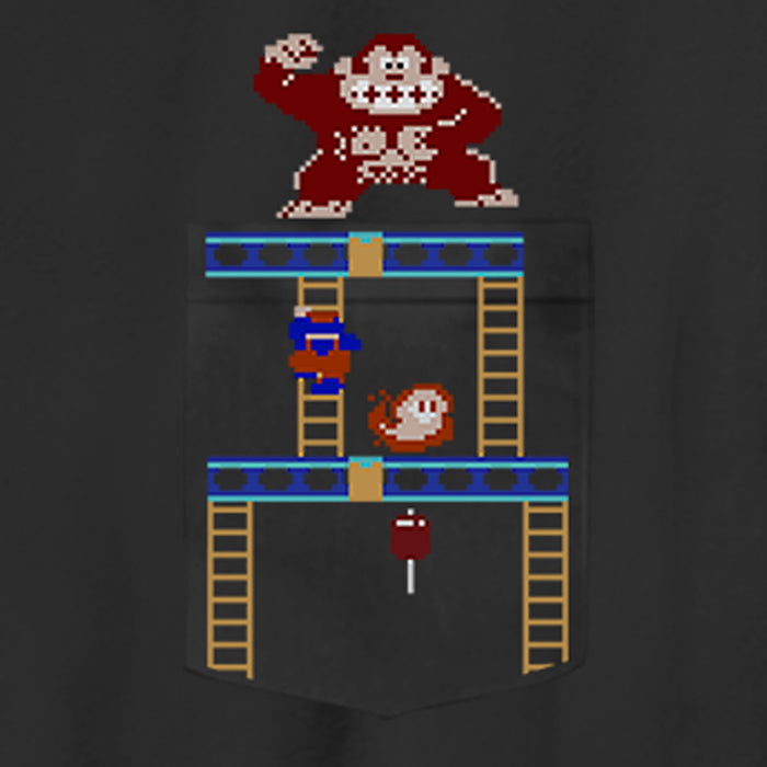Fifth Sun Boy's Nintendo Donkey Kong Ladder Faux Pocket T-Shirt