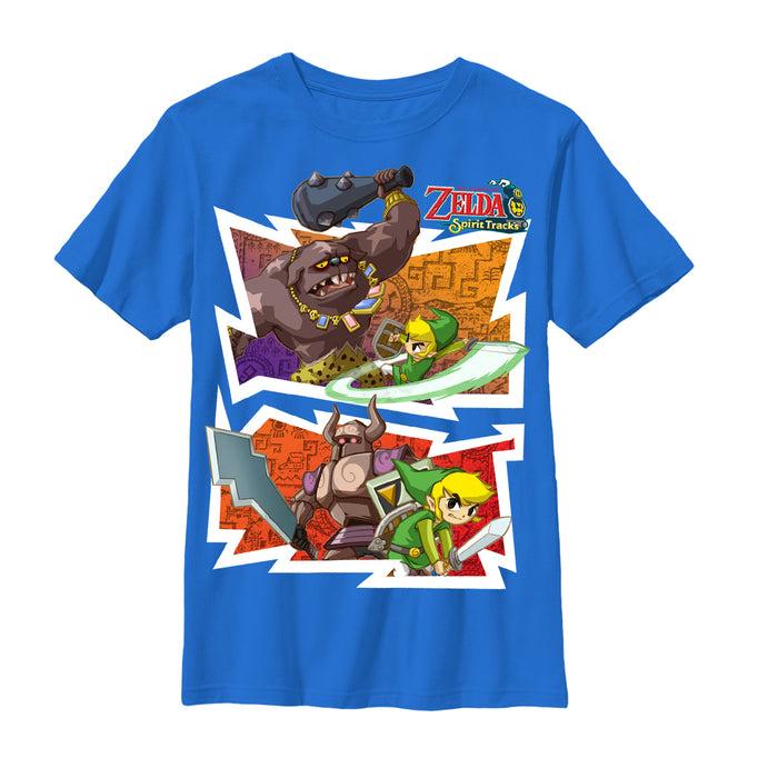 fifth sun Boy's Nintendo Legend of Zelda Battles T-Shirt