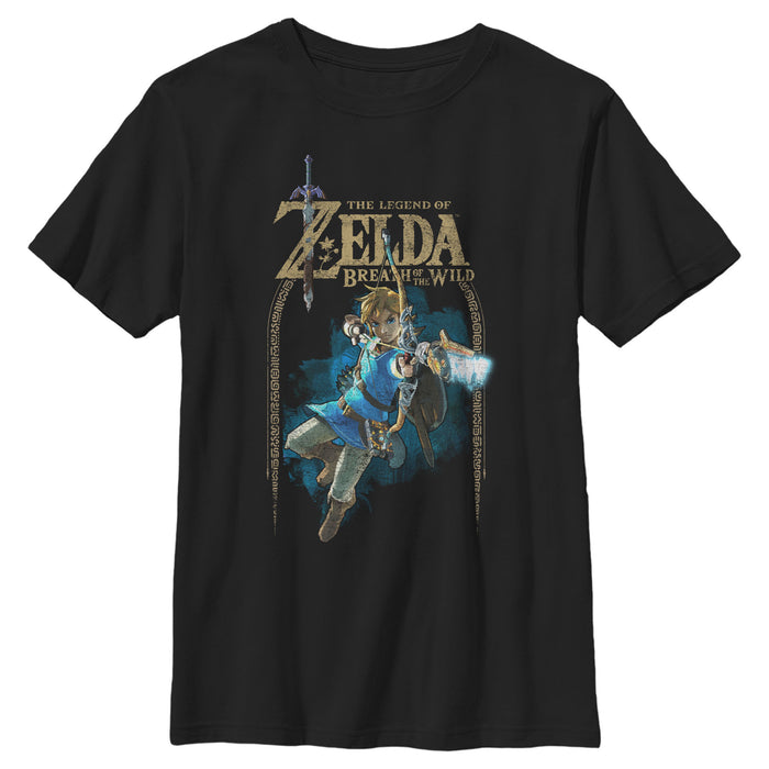 fifth sun Boy's Nintendo Legend of Zelda Breath of the Wild Arch T-Shirt