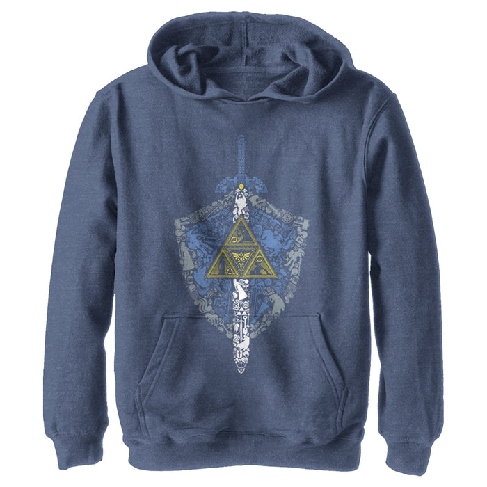 Fifth Sun Boy's Nintendo Legend Of Zelda Hidden Pattern Pull Over Hoodie