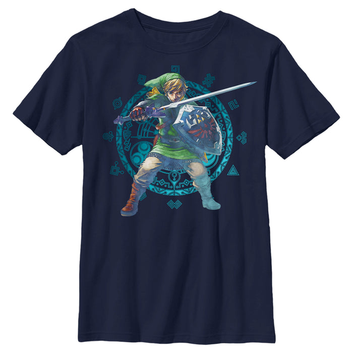 Fifth Sun Boy's Nintendo Legend Of Zelda Link Watercolor Pattern T-Shirt