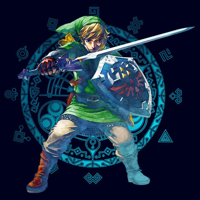 Fifth Sun Boy's Nintendo Legend Of Zelda Link Watercolor Pattern T-Shirt