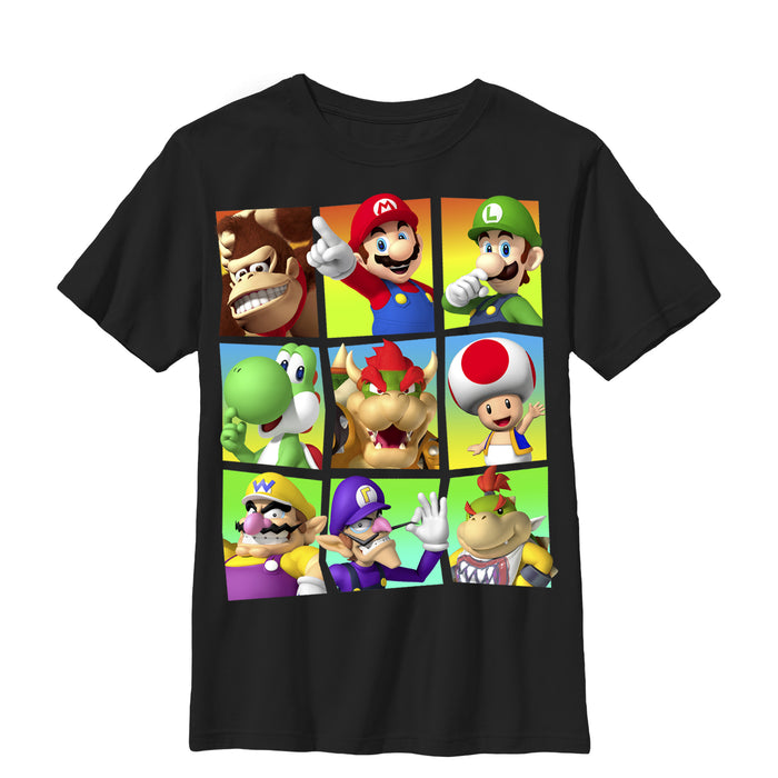 fifth sun Boy's Nintendo Mario Characters All Here T-Shirt