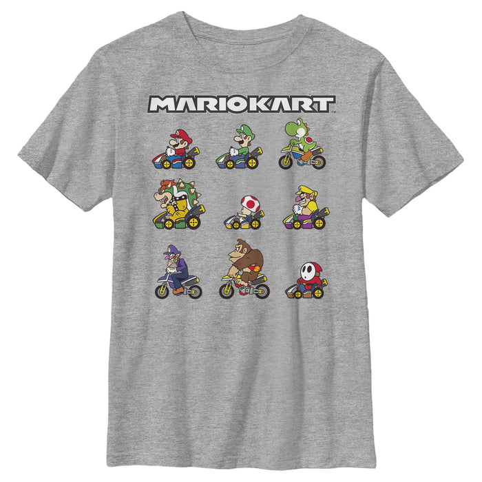 fifth sun Boy's Nintendo Mario Kart Character Panel T-Shirt
