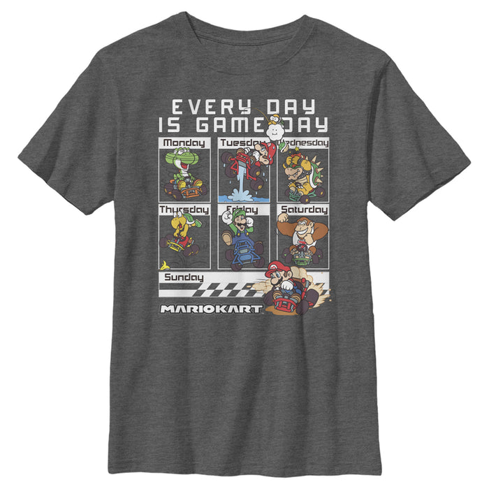 fifth sun Boy's Nintendo Mario Kart Everyday Is Game Day Group Shot T-Shirt