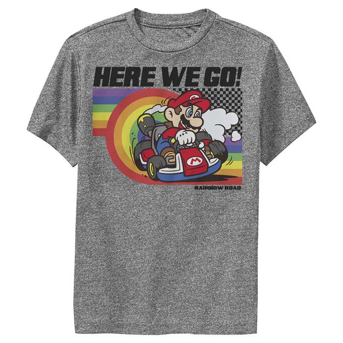fifth sun Boy's Nintendo Mario Kart Rainbow Road Racing Performance Tee