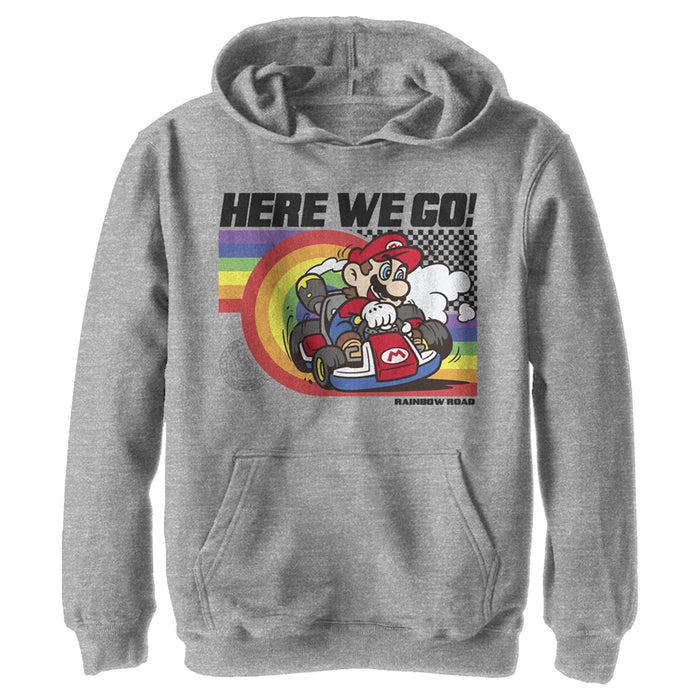 fifth sun Boy's Nintendo Mario Kart Rainbow Road Racing Pull Over Hoodie