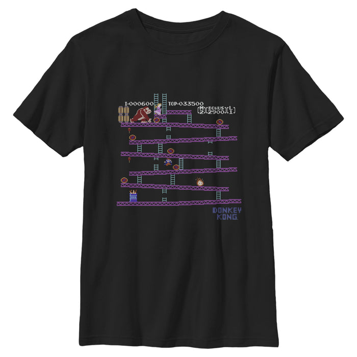 fifth sun Boy's Nintendo Original Donkey Kong Gameplay T-Shirt