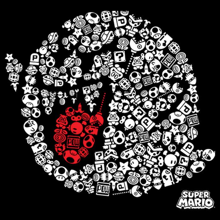 Fifth Sun Boy's Nintendo Super Mario Boo Ghost Mosaic T-Shirt