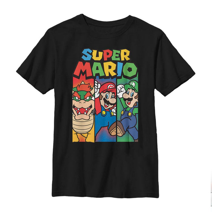 fifth sun Boy's Nintendo Super Mario Bowser Stripe T-Shirt