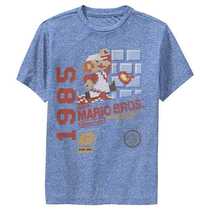 fifth sun Boy's Nintendo Super Mario Bros 1985 Box Art Performance Tee
