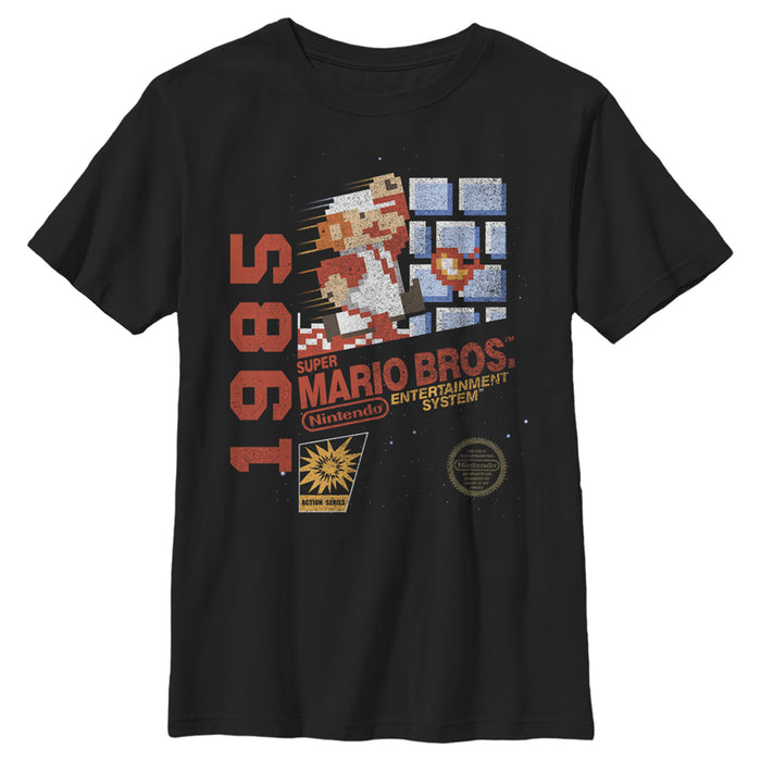 Fifth Sun Boy's Nintendo Super Mario Bros 1985 Box Art T-Shirt