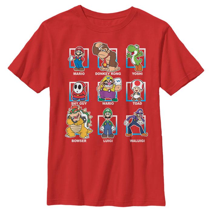 fifth sun Boy's Nintendo Super Mario Bros. Character Lineup T-Shirt