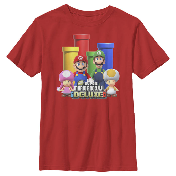 fifth sun Boy's Nintendo Super Mario Bros. U Deluxe T-Shirt