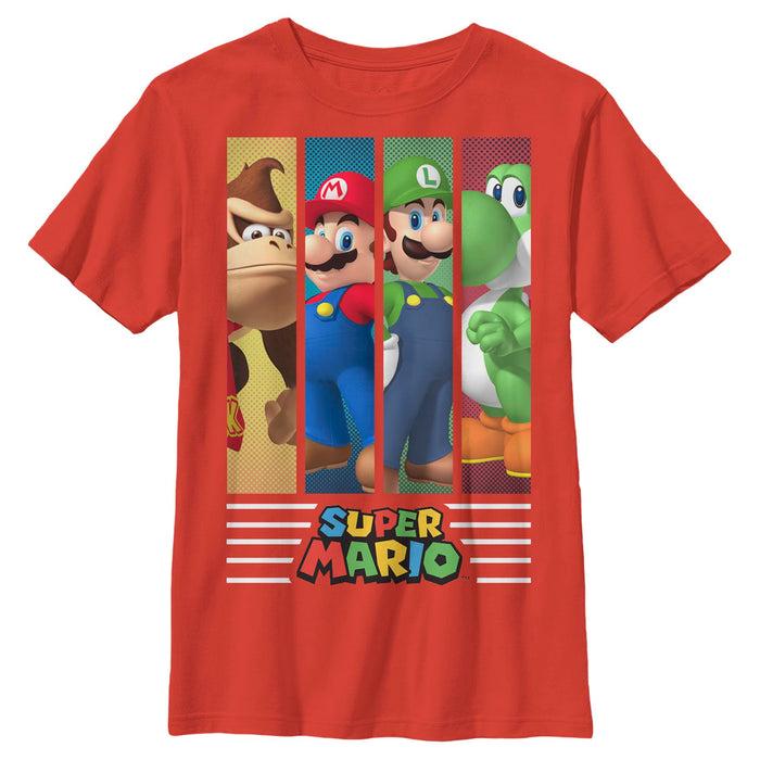 fifth sun Boy's Nintendo Super Mario Character Panels T-Shirt